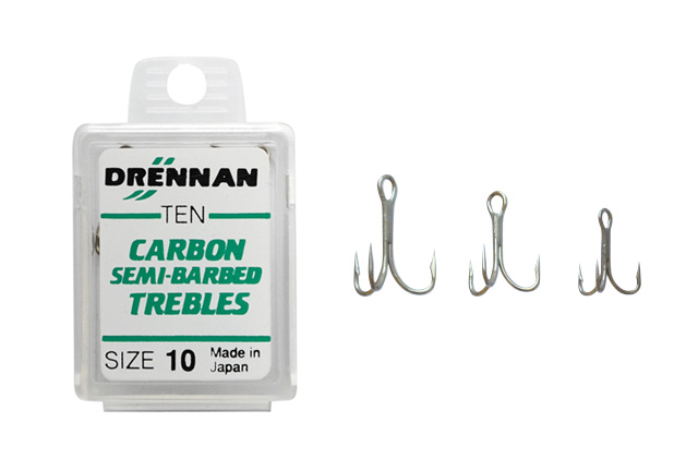 Drennan Carbon Barbed Trebles Sizes 8 and 10 