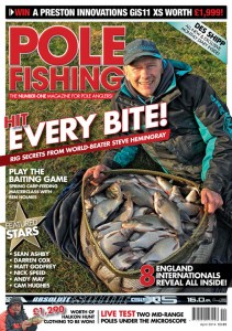 Steve Hemingray is the cover star for the April issue of Pole Fishing.