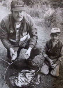 A young Dean with his father, the legendary Frank Barlow.