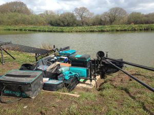 Alan set up lots of tackle for Day One at Trewaters.
